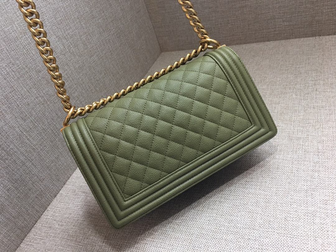 Caviar Medium Boy Handbag Flap Bag A67086 Green